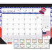 Monthly Academic Deskpad Calendar, Seasonal Holiday Depictions, 12 Months July-June, 22" x 17" - A1 School Supplies