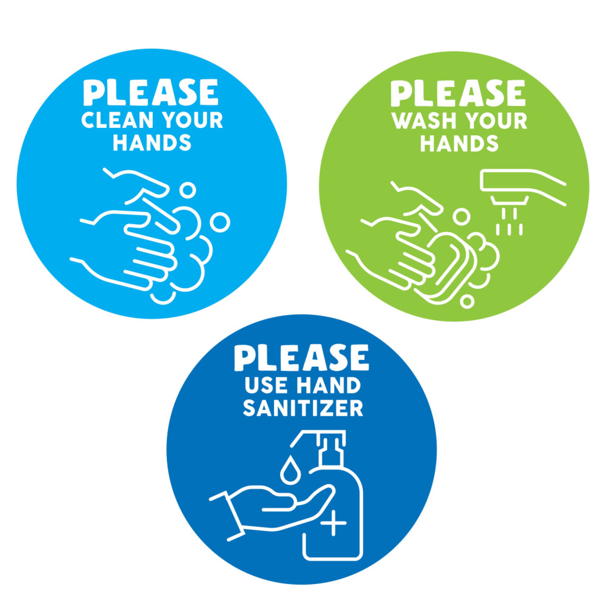 Handwashing Reminder Decals, Set of 60 - A1 School Supplies