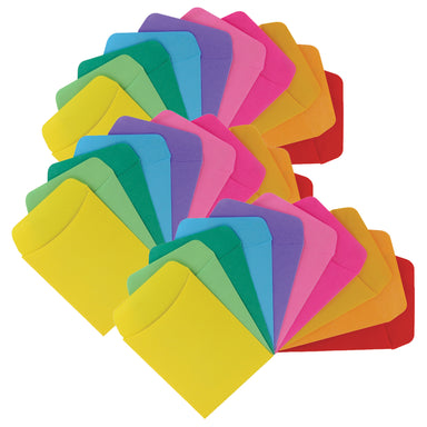 Self-Adhesive Library Pockets, 3.5" x 4.875", 10 Colors, 30 Per Pack, 3 Packs - A1 School Supplies