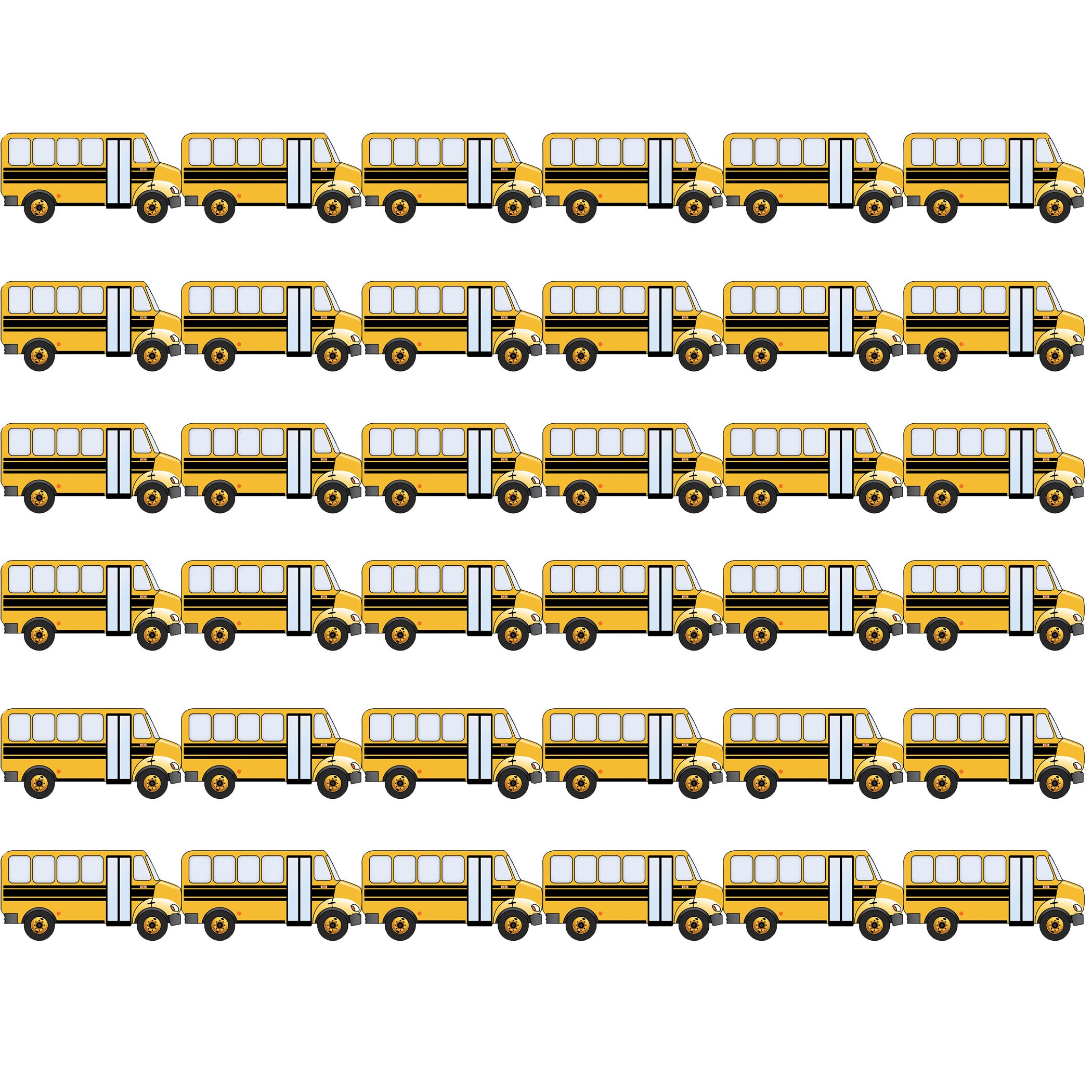 School Bus Die Cut Border, 12 Strips/36 Feet Per Pack, 6 Packs - A1 School Supplies