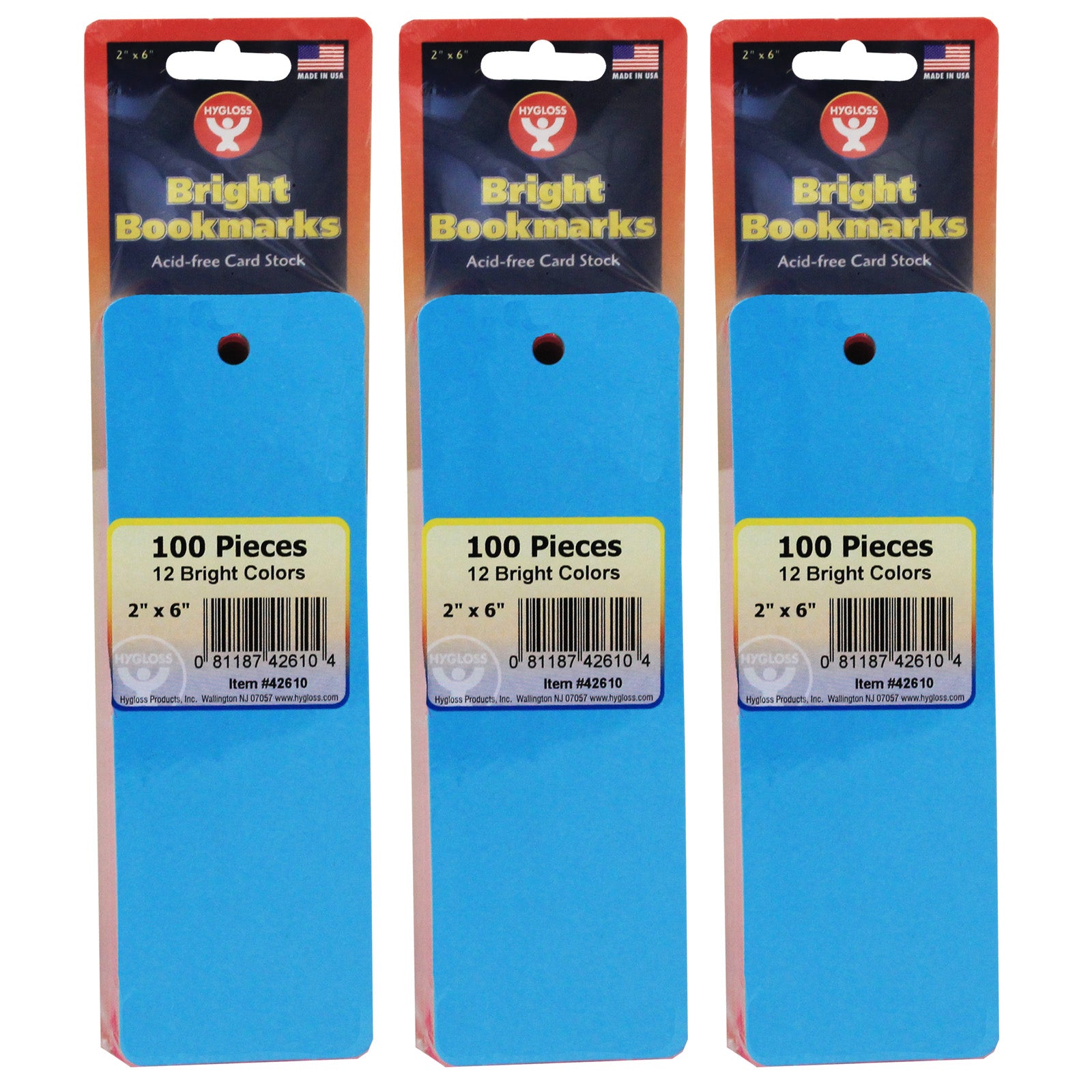 Mighty Bright™ Bookmarks, 100 Assorted Colors Per Pack, 3 Packs - A1 School Supplies