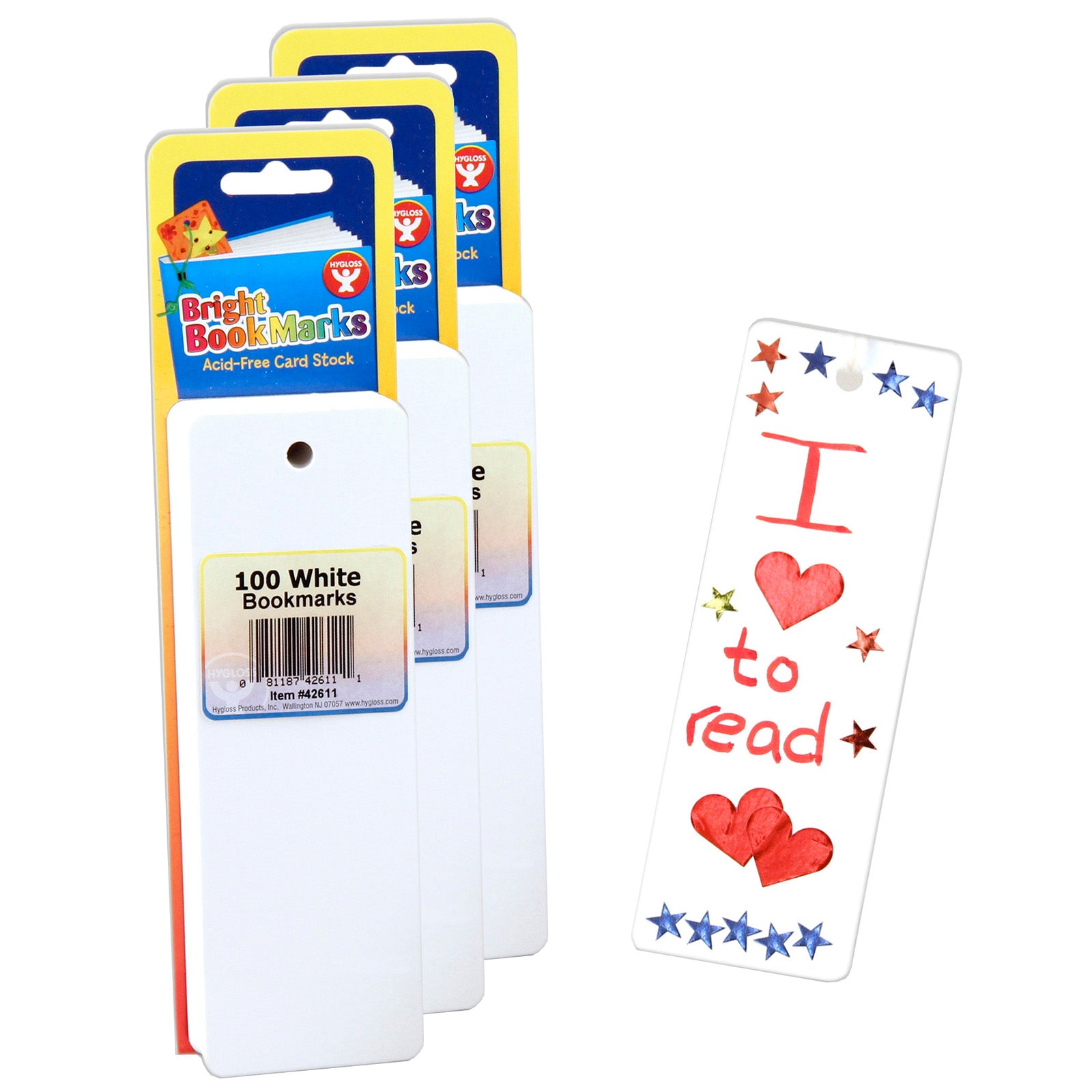 Mighty Bright™ Bookmarks, 100 Ultra White Per Pack, 3 Packs - A1 School Supplies