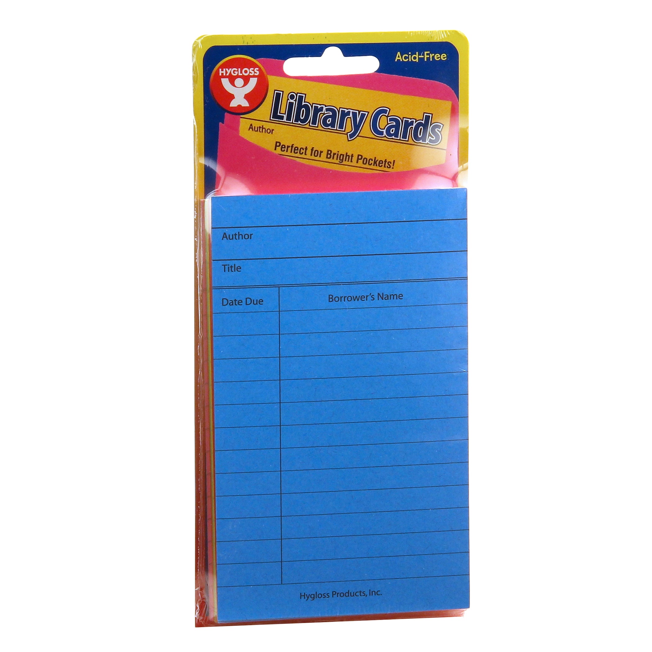 Library Cards, Assorted Colors, Pack of 500 - A1 School Supplies