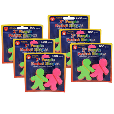 Pocket Shapes, 2" People, 100 Per Pack, 6 Packs - A1 School Supplies