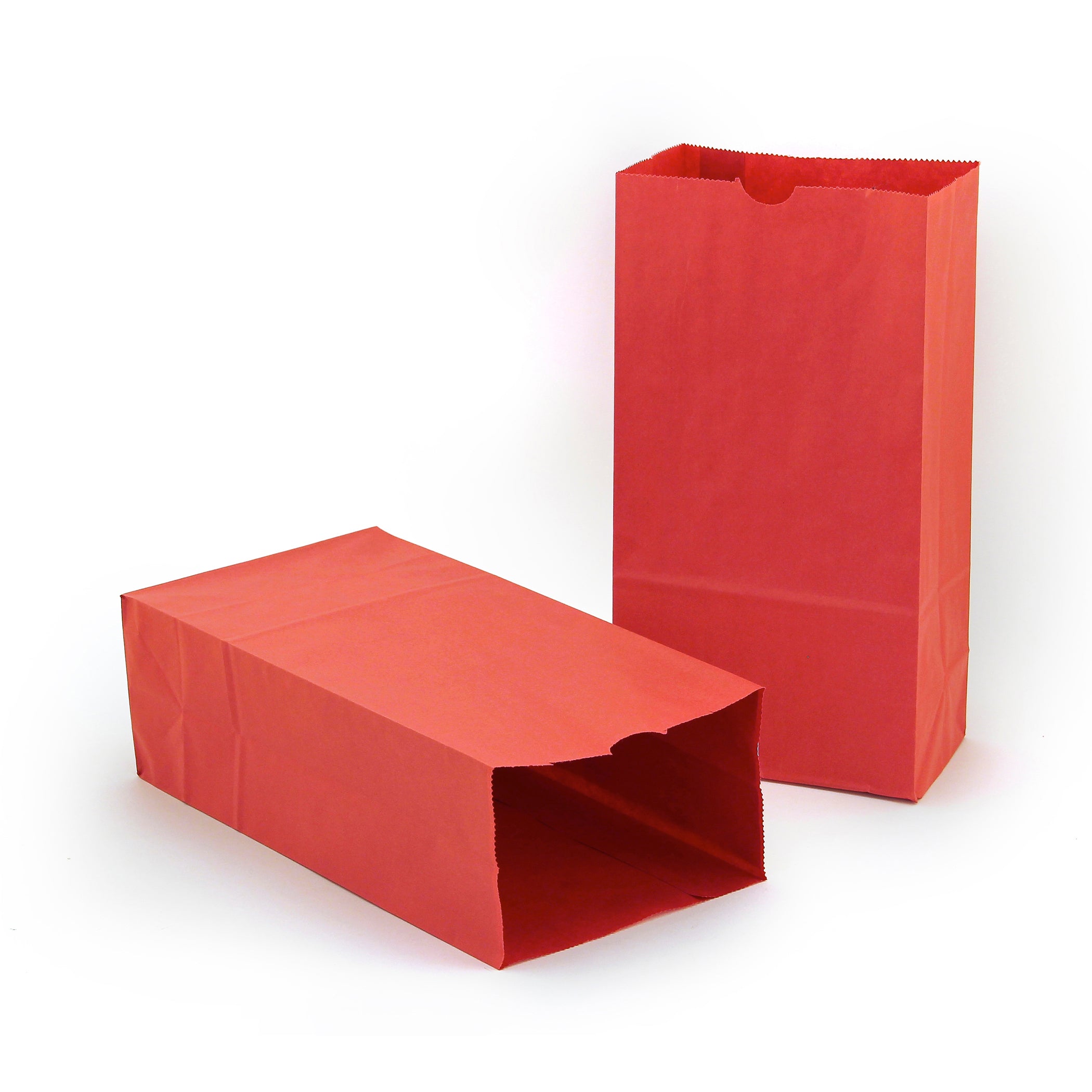 Gusseted Paper Bags, Size #6, Red, 50 Per Pack, 2 Packs - A1 School Supplies