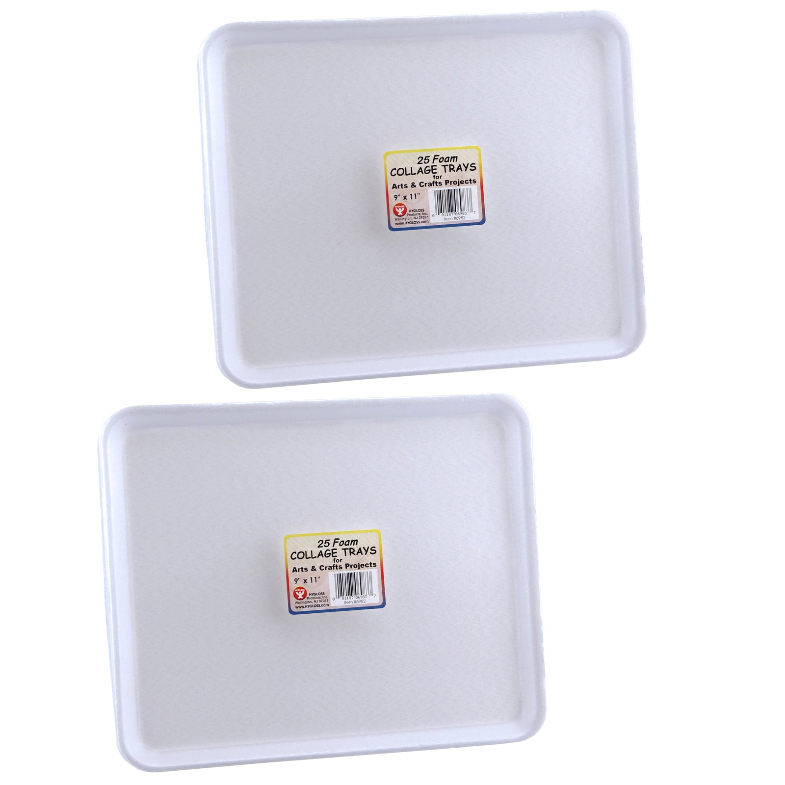 Foam Trays, 9" x 11", 25 Per Pack, 2 Packs - A1 School Supplies