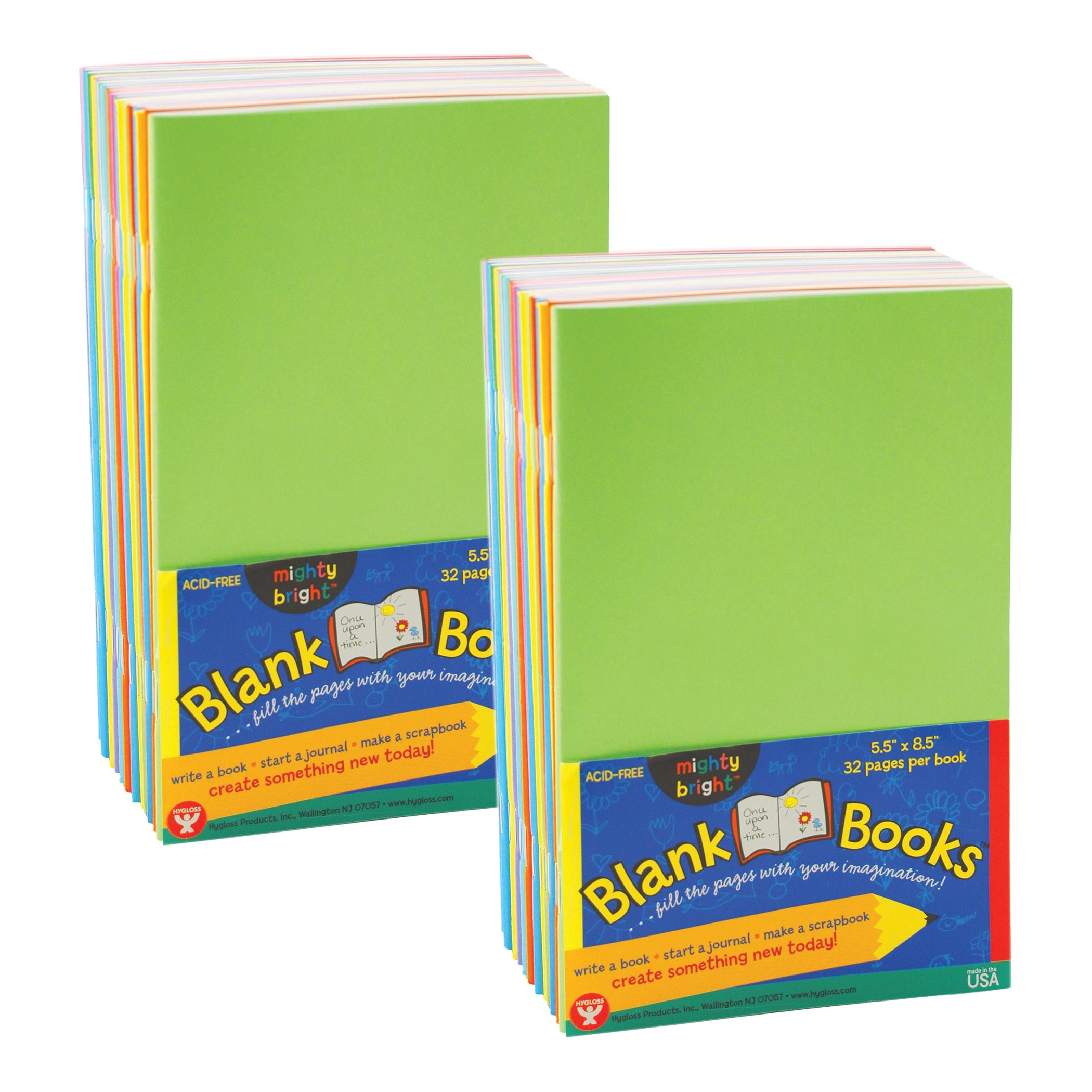 Blank Paperback Books, 5.5" x 8.5", Assorted Colors, 10 Per Pack, 2 Packs - A1 School Supplies