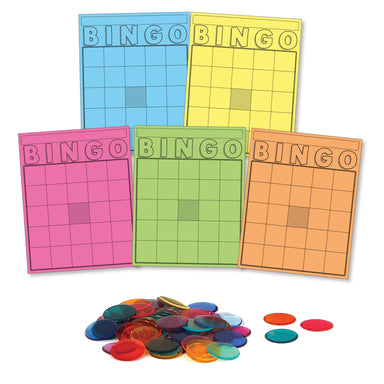 Bingo Cards & Chips Set, 1000 Chips, 50 Cards - A1 School Supplies