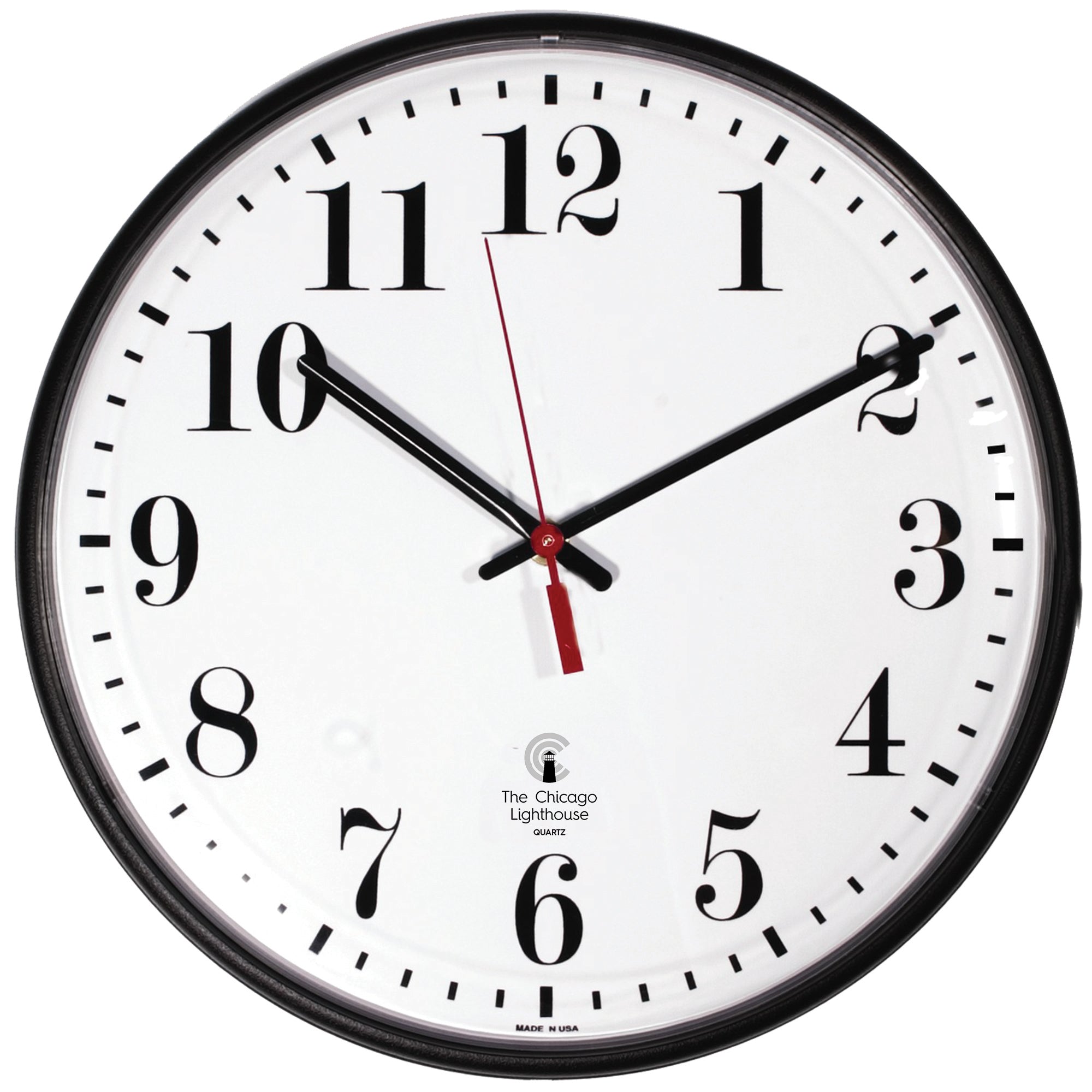 12.75" Black Slimline Commercial/Residential Quartz Movement Wall Clock - A1 School Supplies