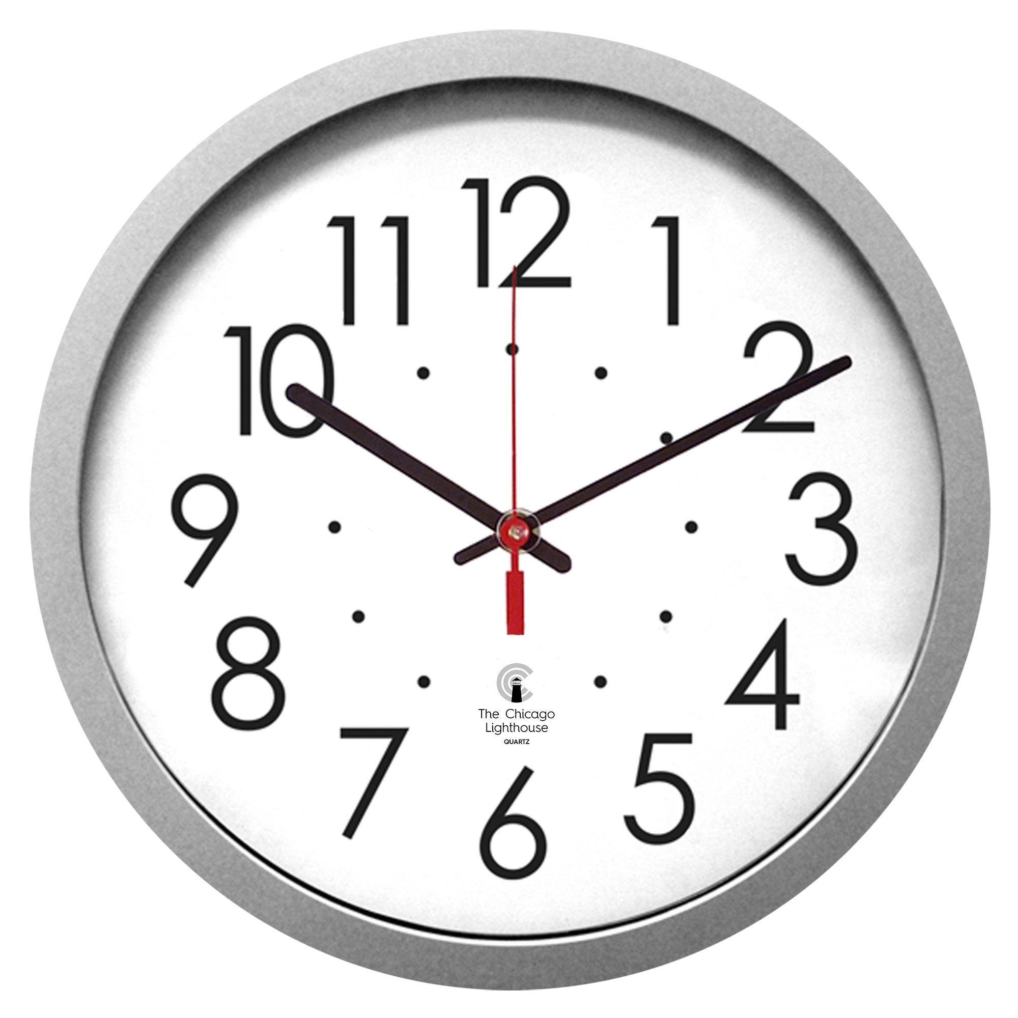 14.5" Silver Contemporary Commercial/Residential Quartz Movement Wall Clock - A1 School Supplies