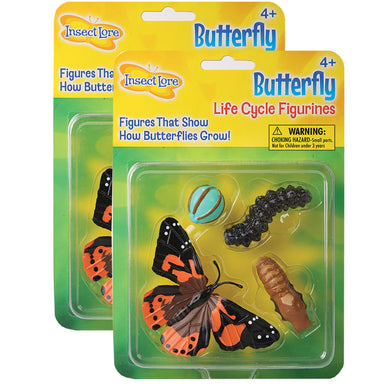 Butterfly Life Cycle Stages Figurines, 4 Per Set, 2 Sets - A1 School Supplies