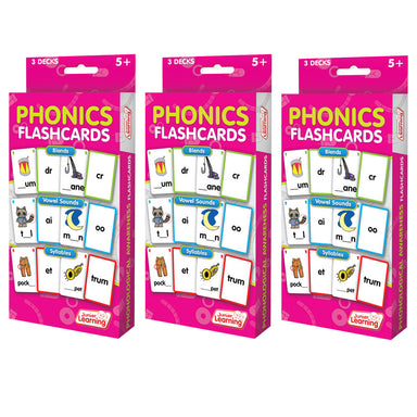 Phonics Flashcards, 3 Sets Per Pack, 3 Packs - A1 School Supplies