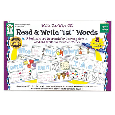 Write On/Wipe Off: Read and Write First Words Manipulative, Grade PK-2 - A1 School Supplies