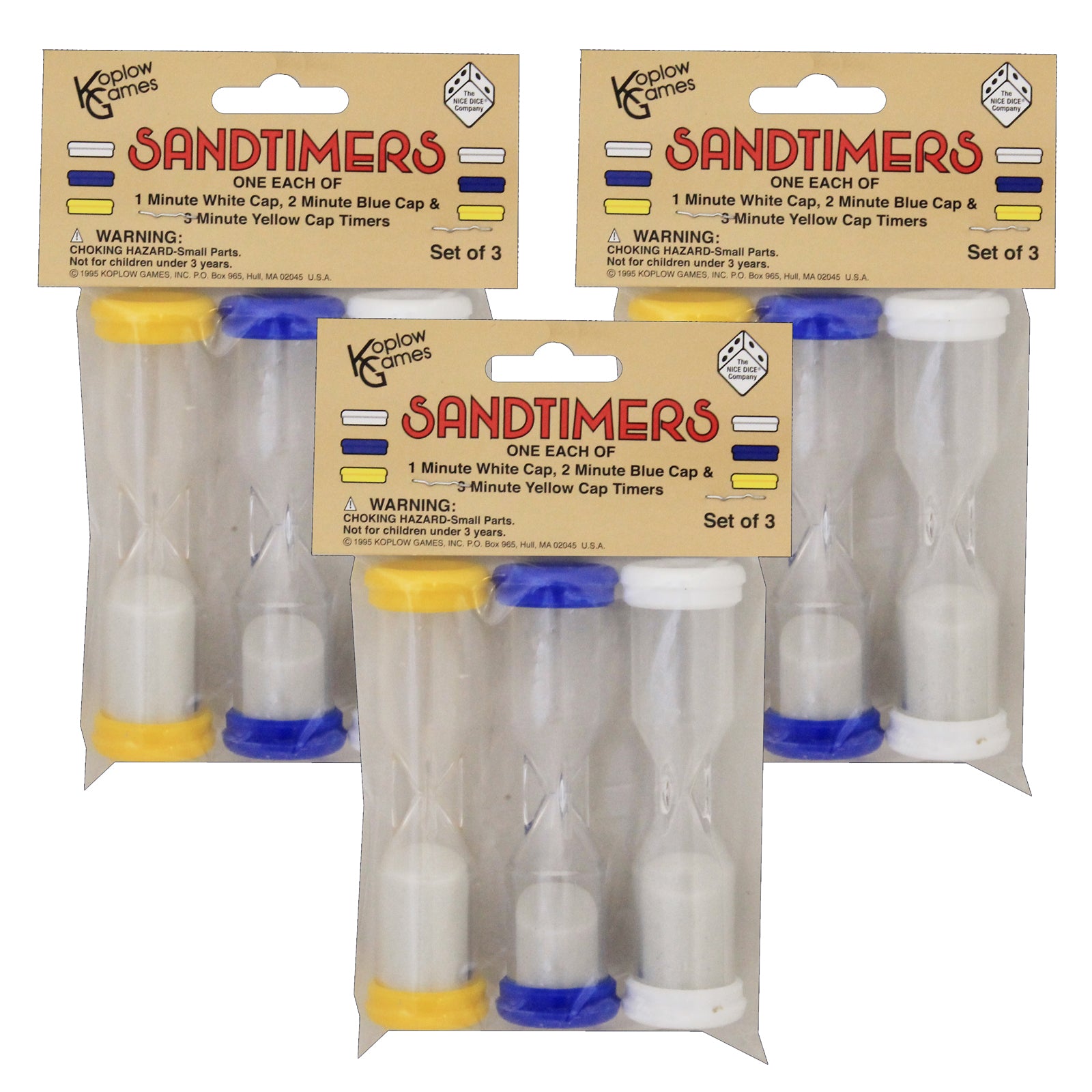 Sandtimer Combo, 3 Per Set, 3 Sets - A1 School Supplies