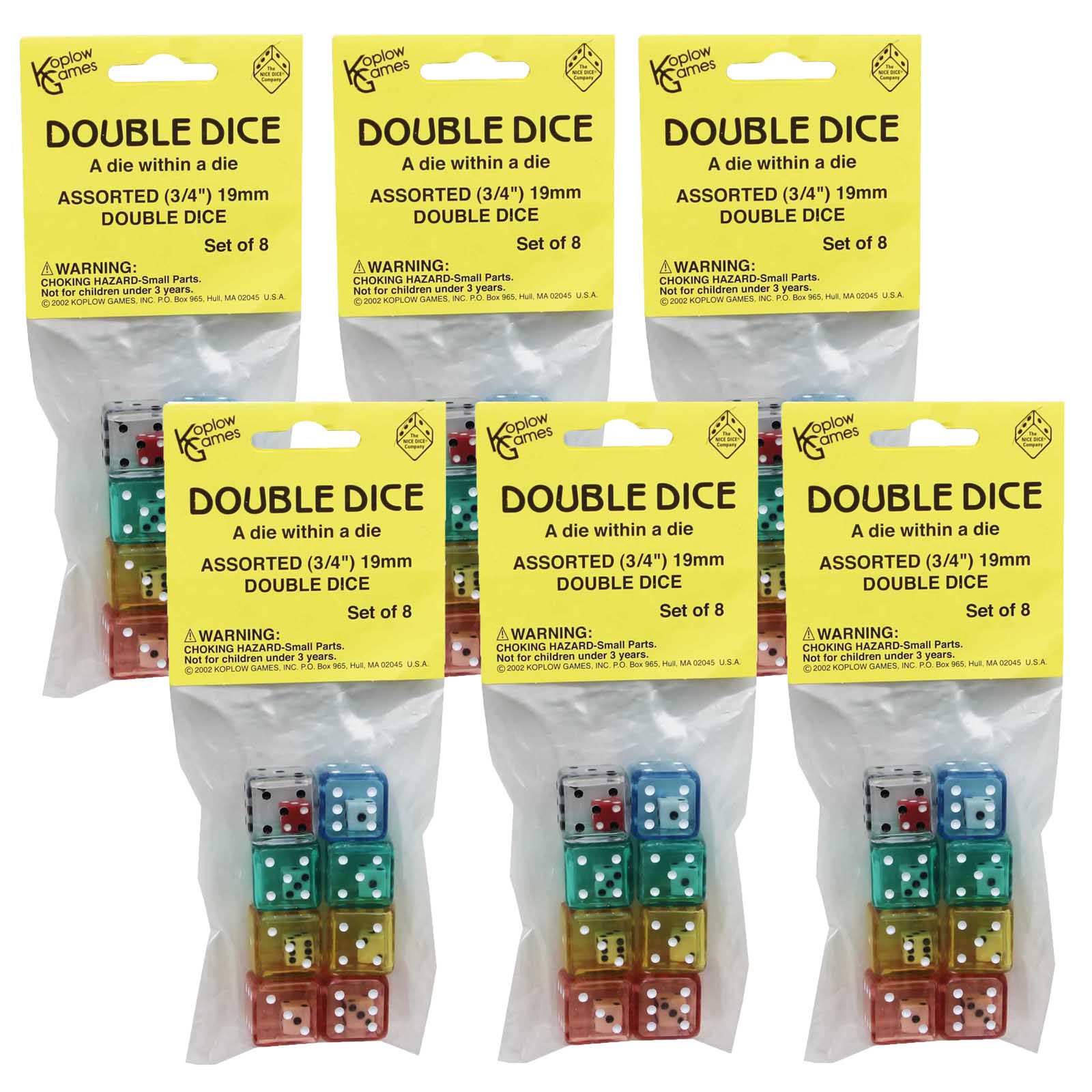 Double Dice Set, 8 Per Pack, 6 Packs