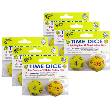 Time Dice, Pair of Yellow (AM), 6 Sets - A1 School Supplies