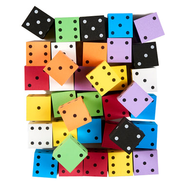 Foam Spot Dice, 2", Assorted Colors, Bag of 36 - A1 School Supplies