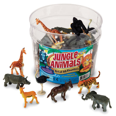 Jungle Animal Counters, Set of 60 - A1 School Supplies