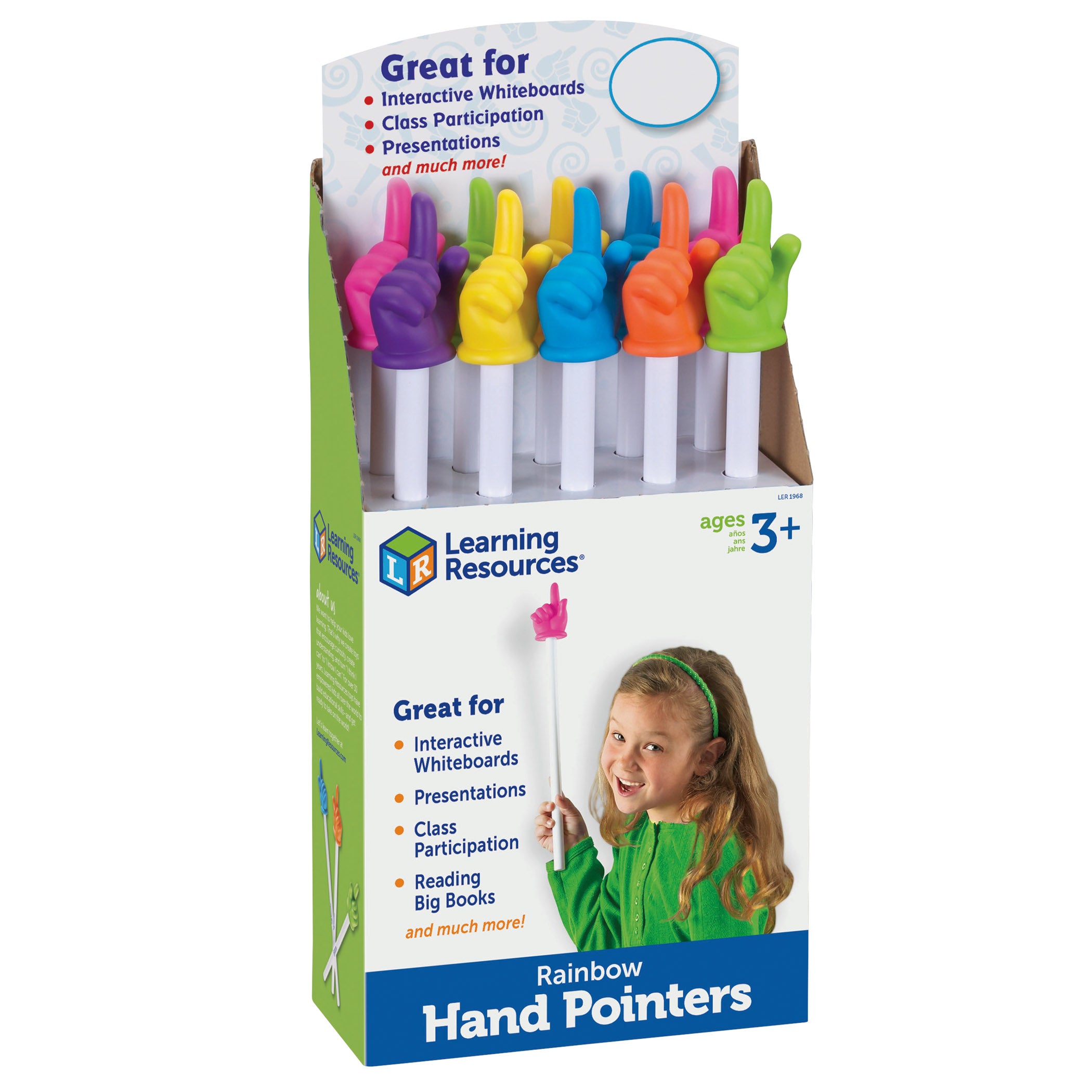Rainbow Hand Pointers, 15", Pack of 10