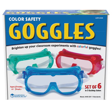 Colored Safety Goggles, 6 Per Pack - A1 School Supplies