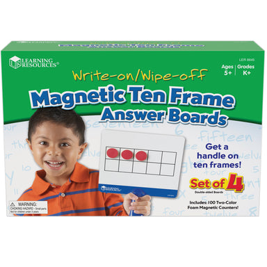 Magnetic Ten Frame Answer Write & Wipe Board Set, 4 Per Pack - A1 School Supplies