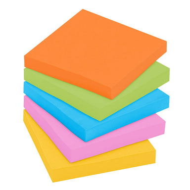 Super Sticky Notes, 3 in x 3 in, Energy Boost Collection, 70 Sheets/Pad, 24 Pads/Pack - A1 School Supplies