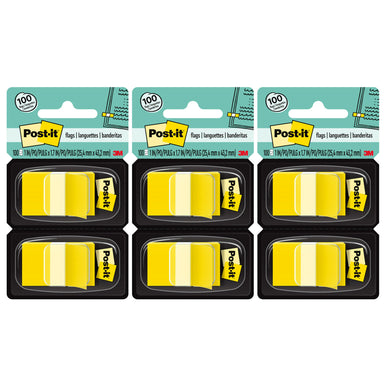 Flags - Yellow, 50/Dispenser, 2 Dispenser/Pack, 3 Packs - A1 School Supplies