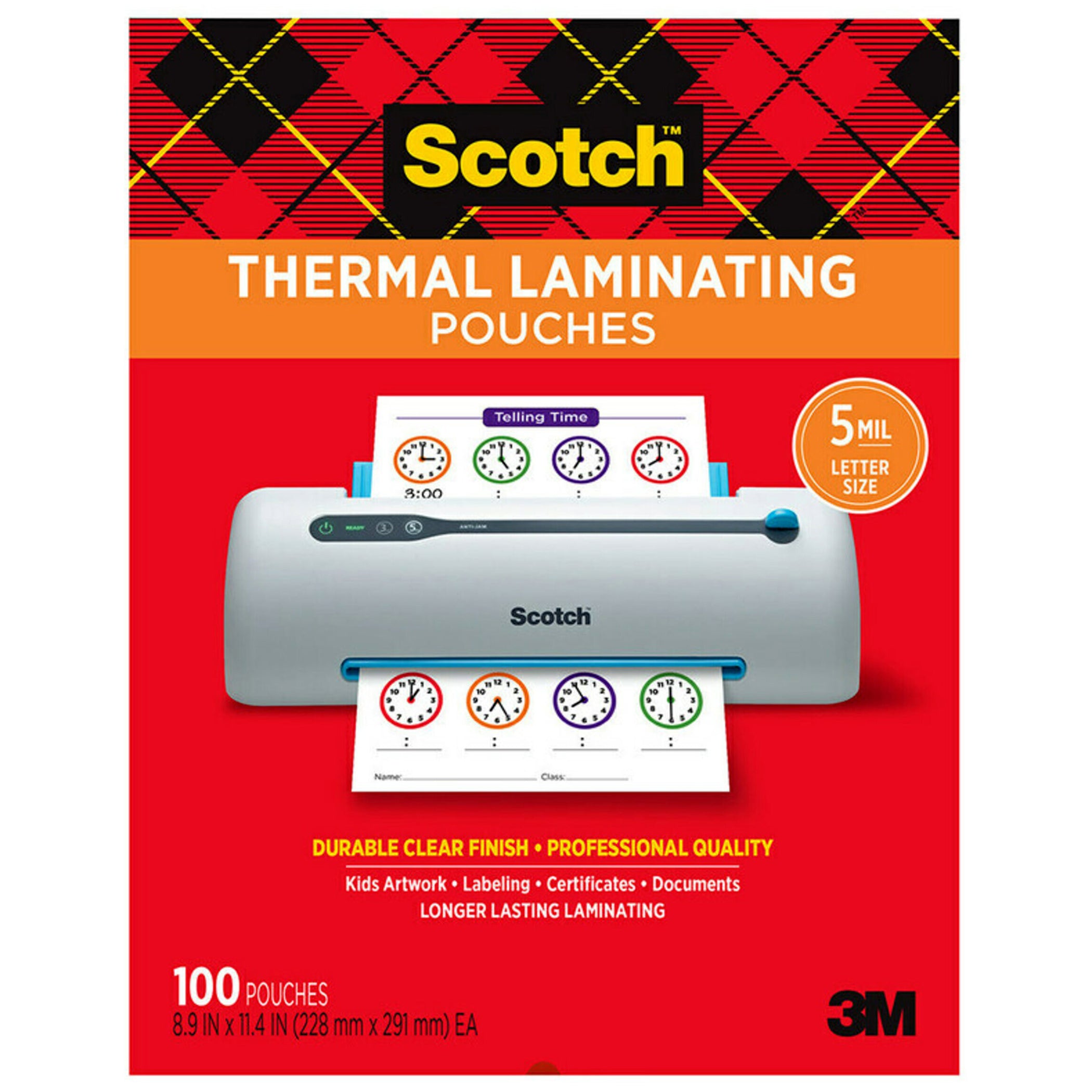 Thermal Laminating Pouches, 5 mil Size, Pack of 100 - A1 School Supplies