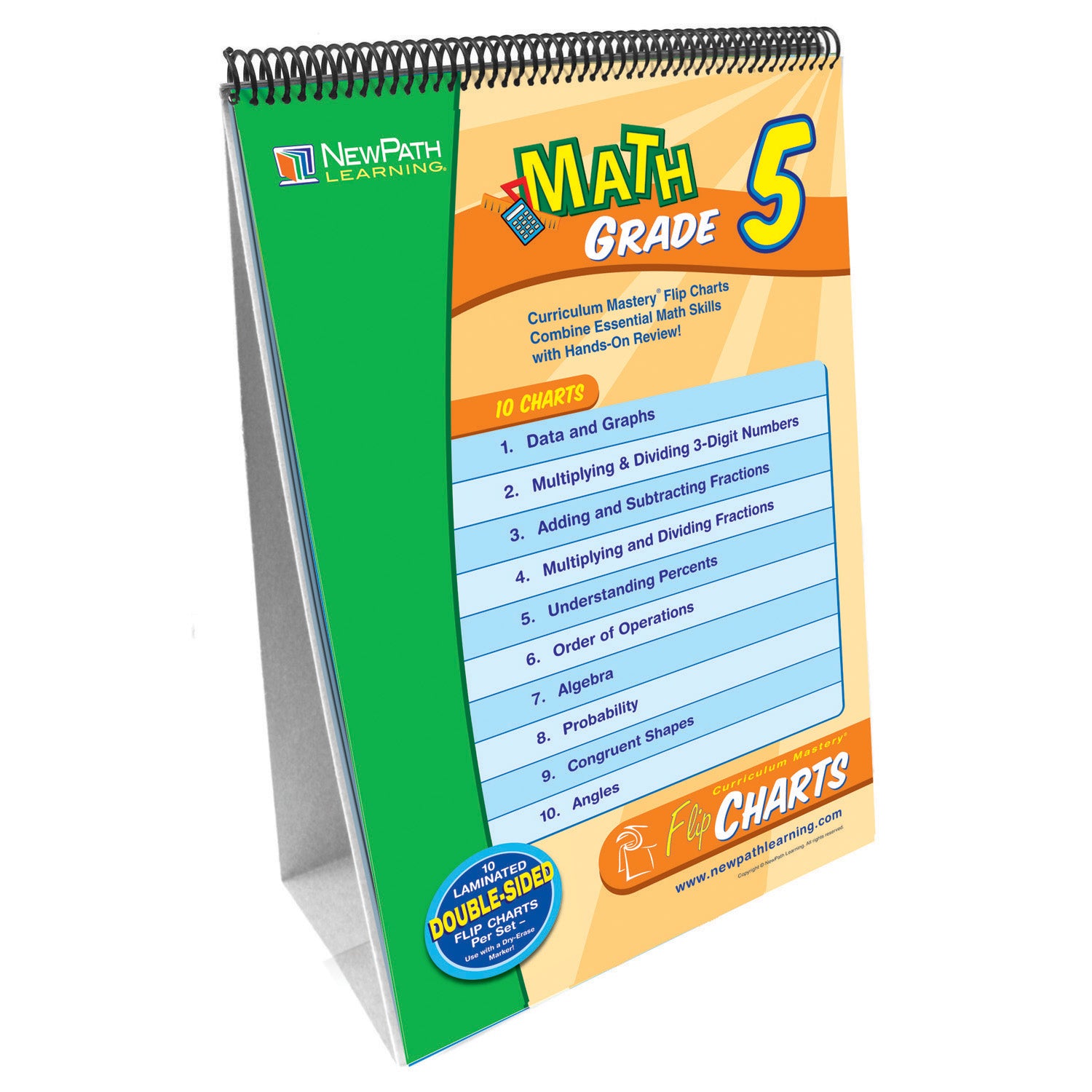 Math Skills Curriculum Mastery® Flip Chart, Grade 5 - A1 School Supplies