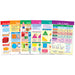 Math Bulletin Board Chart Set, Shapes & Figures, Set of 6 - A1 School Supplies