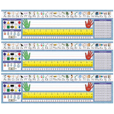 Traditional Manuscript Primary Desk Plates, 19" x 5", 36 Per Pack, 3 Packs - A1 School Supplies