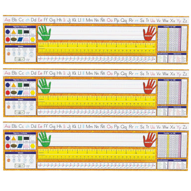 Traditional Manuscript Spanish Desk Plates, 19" x 5", 36 Per Pack, 3 Packs - A1 School Supplies