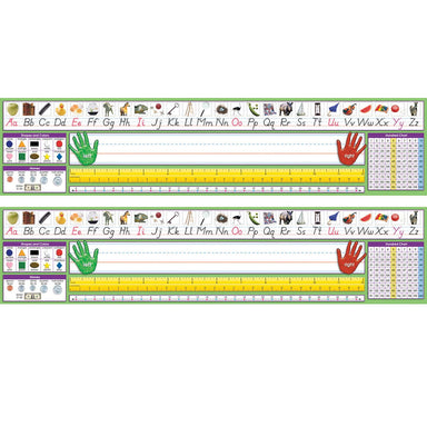 Adhesive Primary Modern Manuscript Desk Plates, 17.5" x 4", 36 Per Pack, 2 Packs - A1 School Supplies