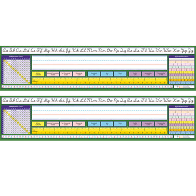 Adhesive Intermediate Contemporary Cursive Desk Plates, 17.5" x 4", 36 Per Pack, 2 Packs - A1 School Supplies