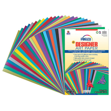 Specialty Craft Paper Assortment, 25 Assorted Colors, 12" x 18", 100 Sheets - A1 School Supplies