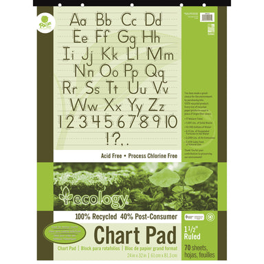 Recycled Chart Pad, Manuscript Cover, 1-1/2" Ruled 24" x 32", 70 Sheets - A1 School Supplies