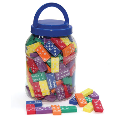 Dominoes, Assorted Colors, 1-3/4" Wide x 3/8" Thick, 168 Pieces - A1 School Supplies