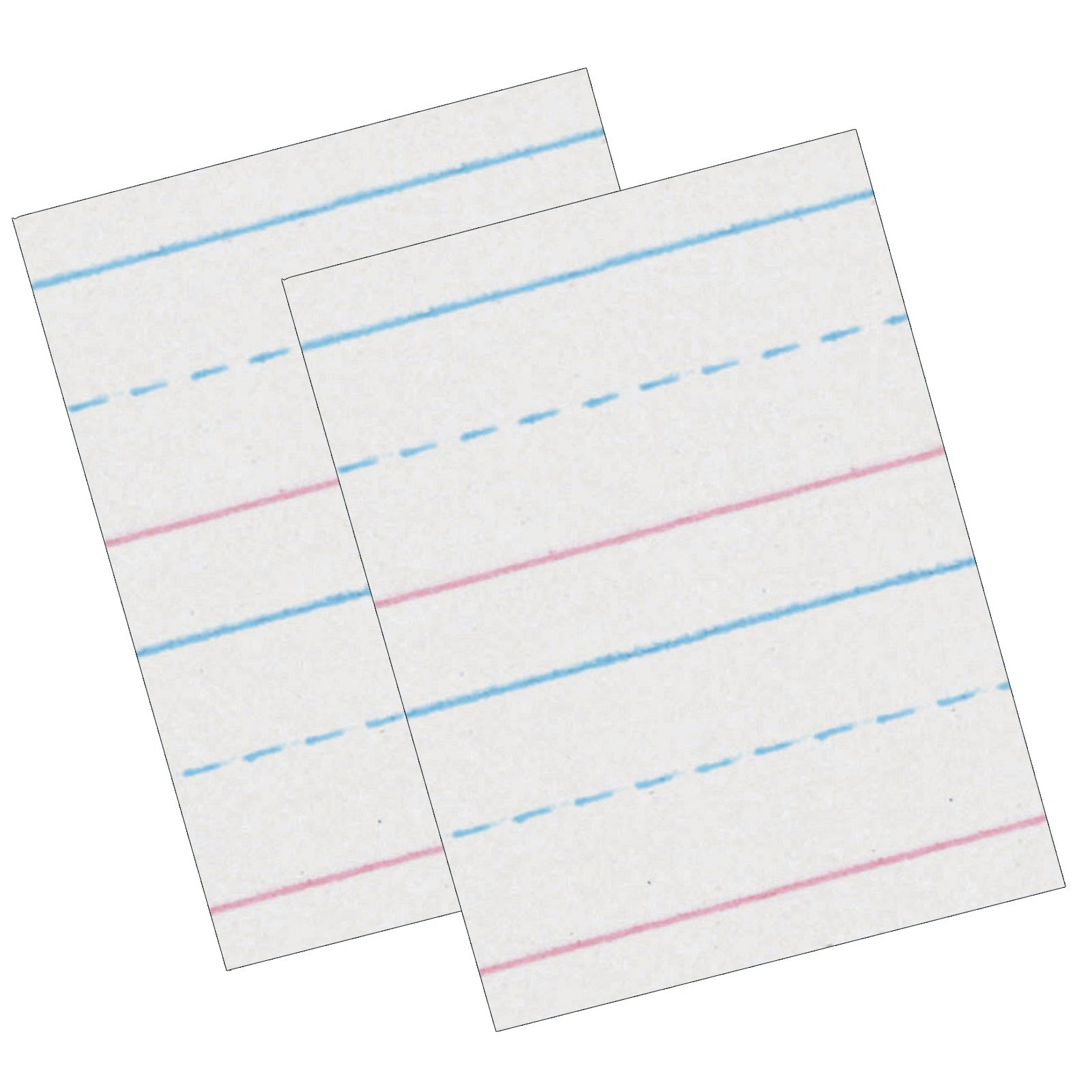 Sulphite Handwriting Paper, Dotted Midline, Grade 1, 5/8" x 5/16" x 5/16" Ruled Long, 10-1/2" x 8", 500 Sheets Per Pack, 2 Packs - A1 School Supplies