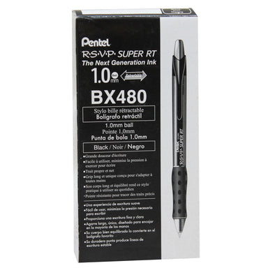 R.S.V.P.® Super RT Retractable Ballpoint Pen, Black, Pack of 12 - A1 School Supplies