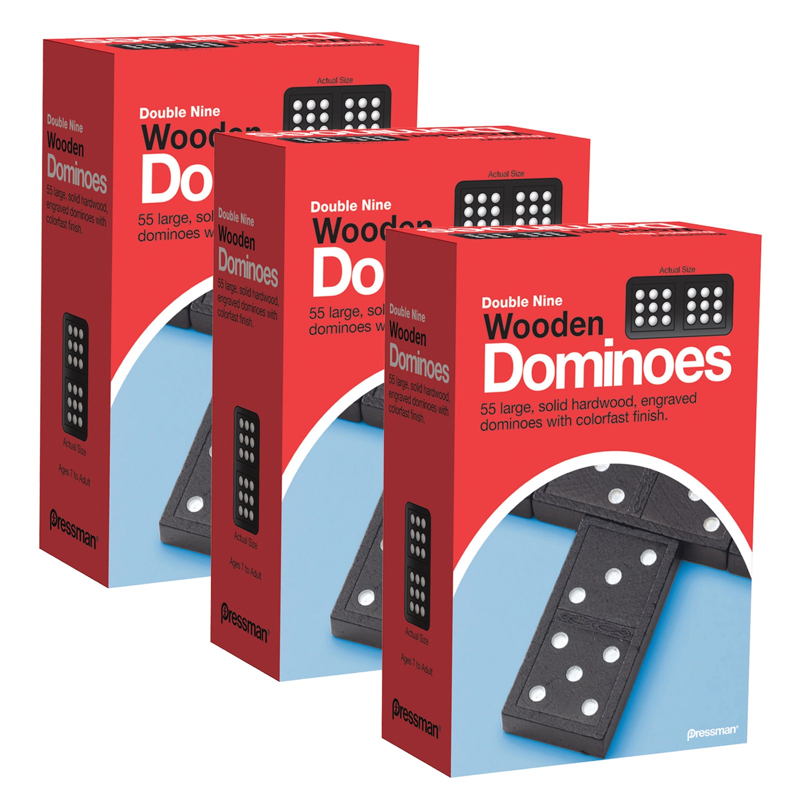 Double Nine Wooden Dominoes Game, 3 Packs - A1 School Supplies