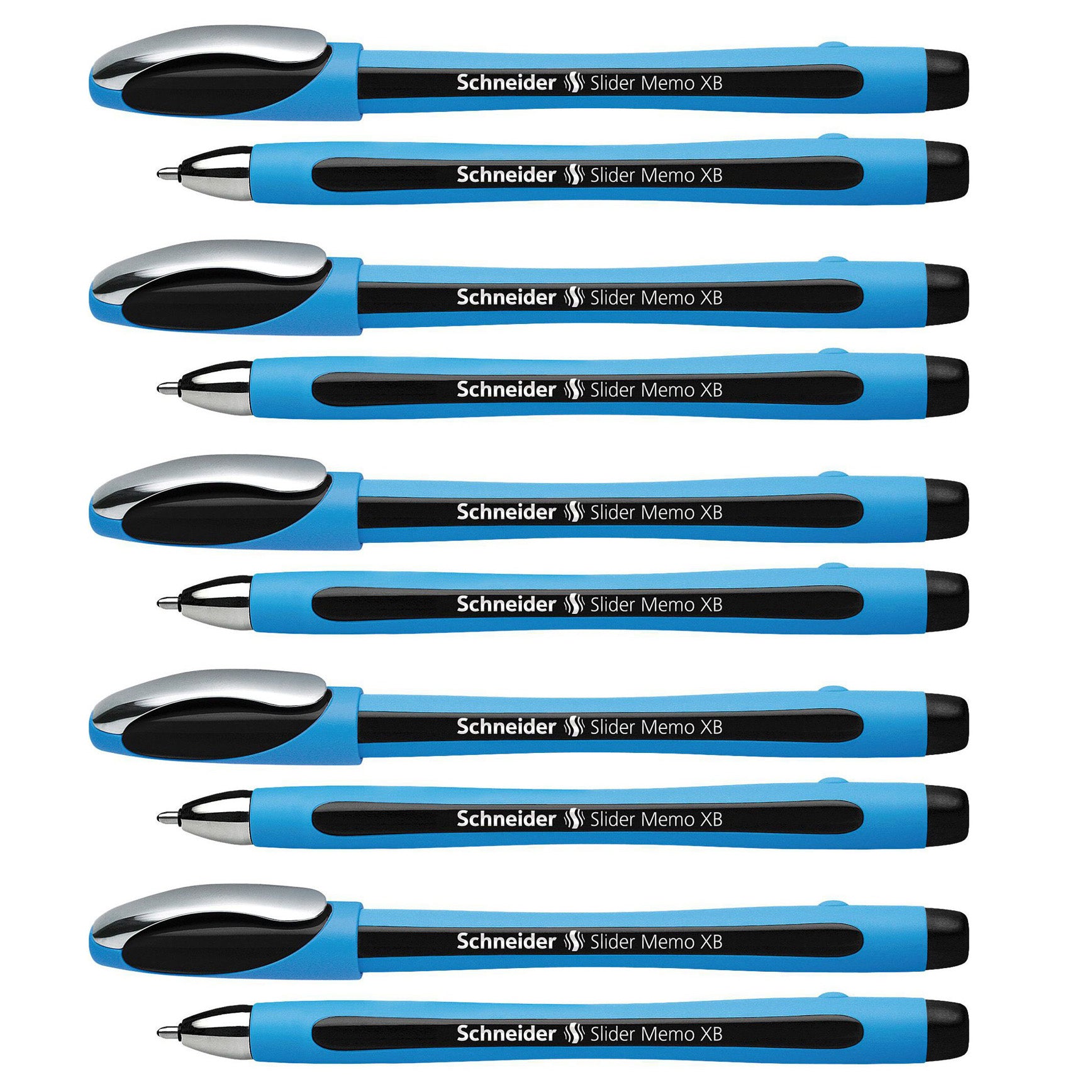 Slider Memo Ballpoint Pen, Viscoglide Ink, 1.4 mm, Black, Pack of 10 - A1 School Supplies