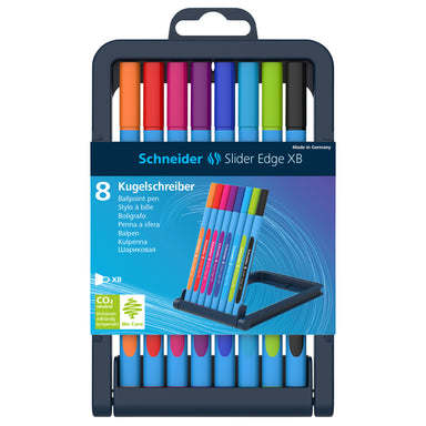 Slider Edge XB Ballpoint Pen, 1.4 mm, 8 Assorted Ink Colors in Adjustable Case Stand - A1 School Supplies