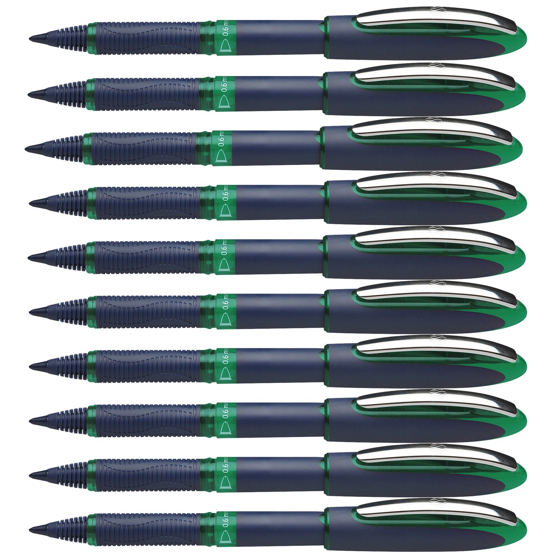 One Business Rollerball Pens, 0.6mm, Green, Pack of 10 - A1 School Supplies