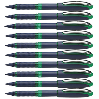 One Business Rollerball Pens, 0.6mm, Green, Pack of 10 - A1 School Supplies