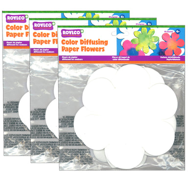 Color Diffusing Paper Flowers, 80 Per Pack, 3 Packs - A1 School Supplies