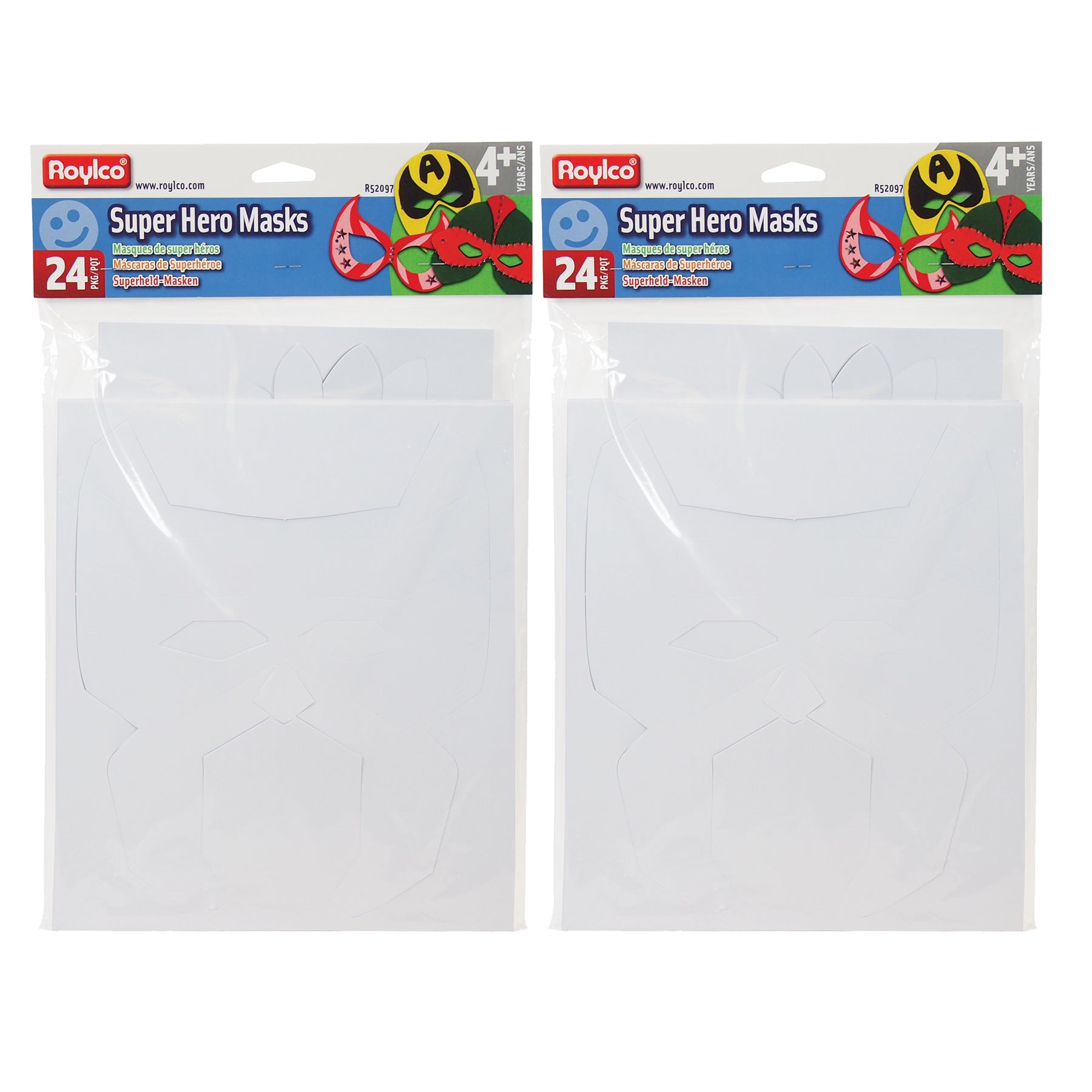 Die-Cut Super Hero Masks, 24 Per Pack, 2 Packs - A1 School Supplies