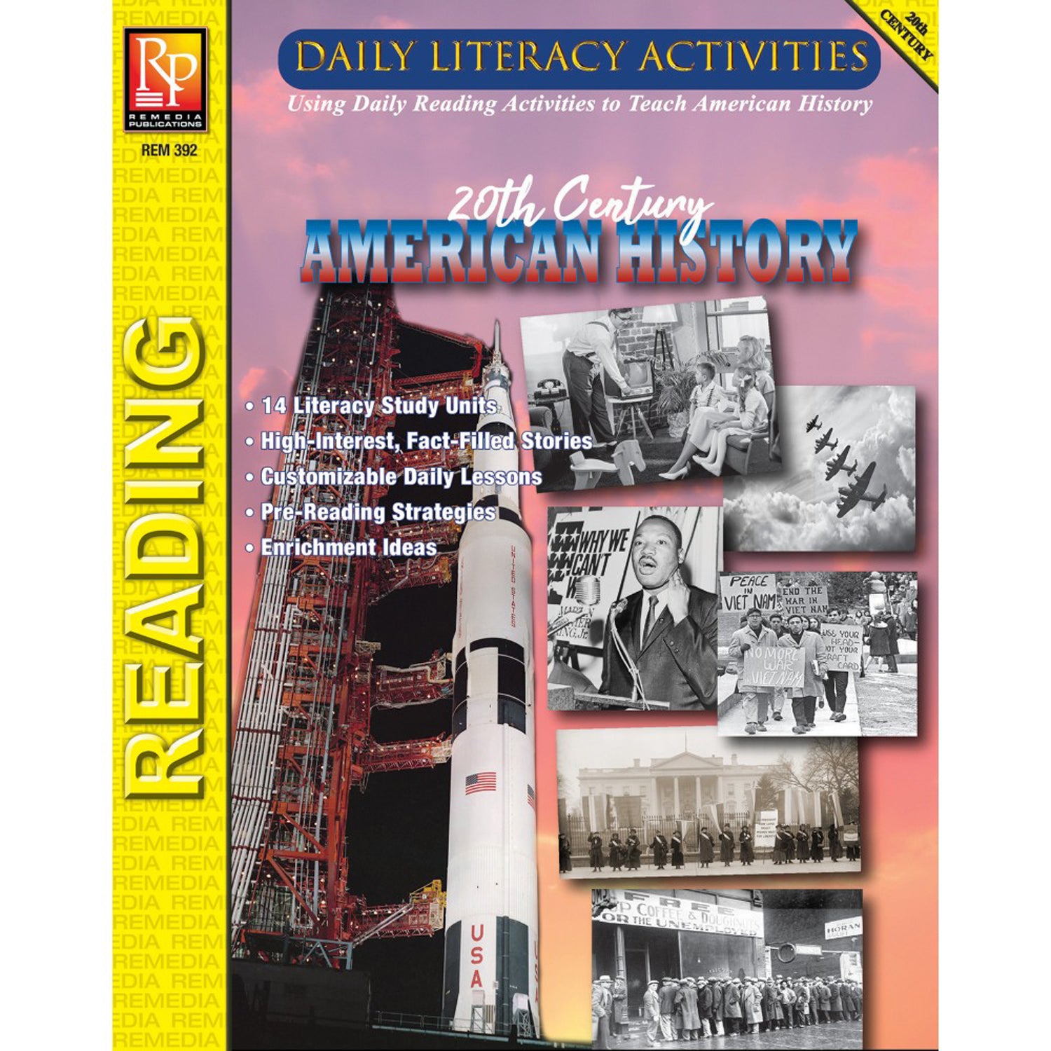 Daily Literacy Activities: 20th Century American History Reading - A1 School Supplies