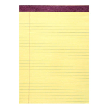 Legal Pad, Standard, Canary, Pack of 12 - A1 School Supplies