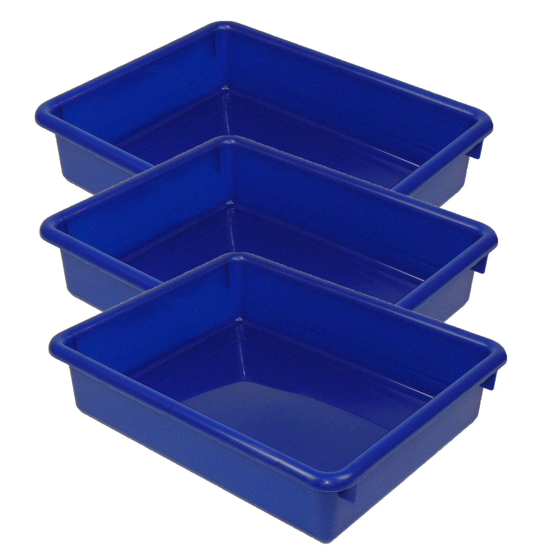 Stowaway® 3" Letter Tray no Lid, Blue, Pack of 3 - A1 School Supplies