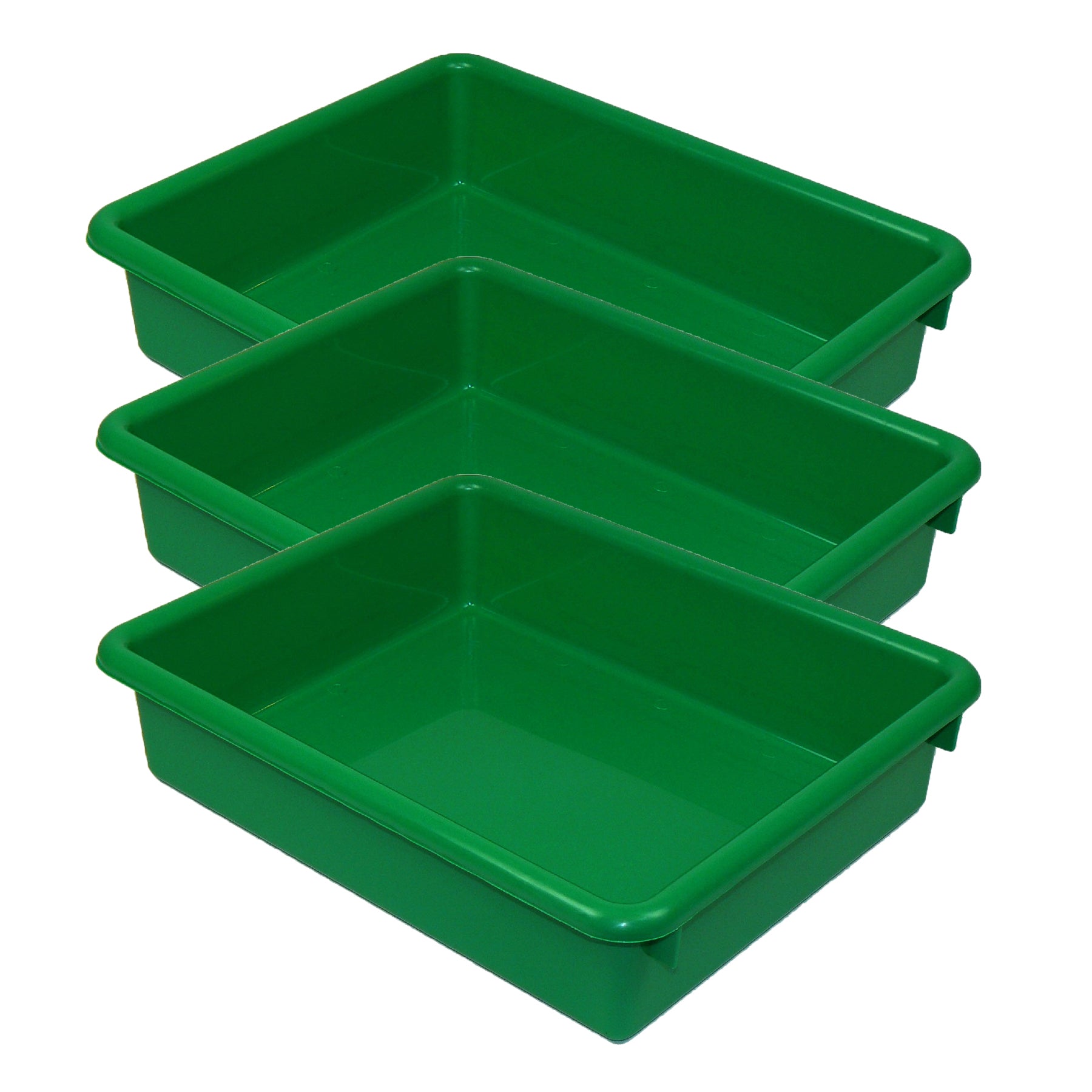 Stowaway® 3" Letter Tray no Lid, Green, Pack of 3 - A1 School Supplies